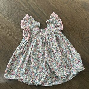 Emile et Ida Floral Kids Dress - Pink and Blue